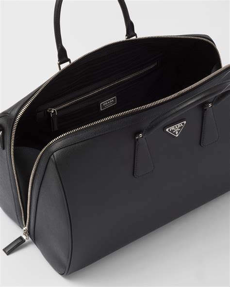 cartella prada|Black Saffiano Leather Travel Bag .